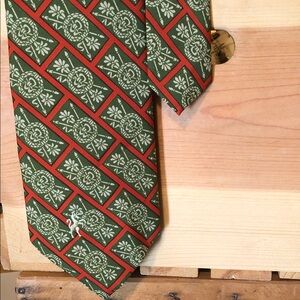 Vintage Green and Red Patterned Men's Tie ❤️💚